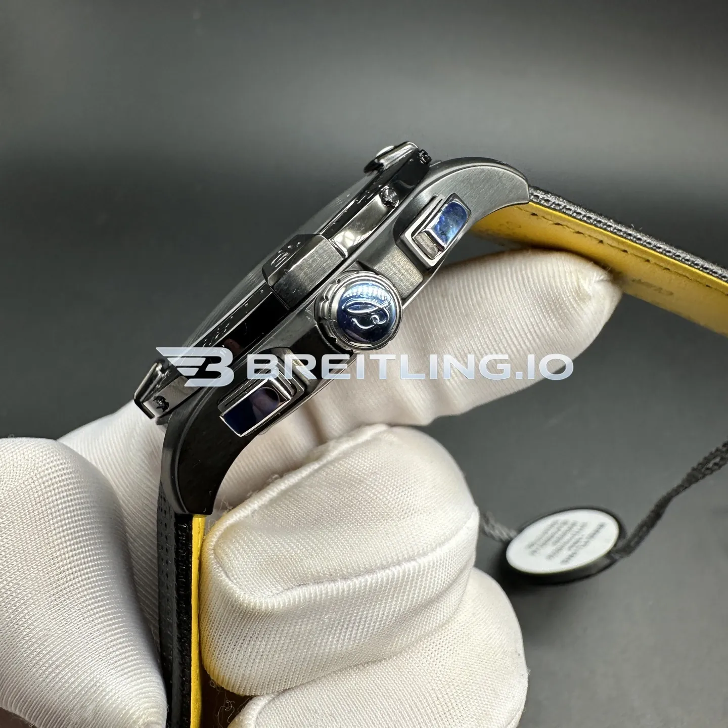 Breitling Avenger EB0148101B1X1 46mm Dark Grey/Black Dial Titanium Case Black Woven Rubber Strap Chronograph Replica Right View