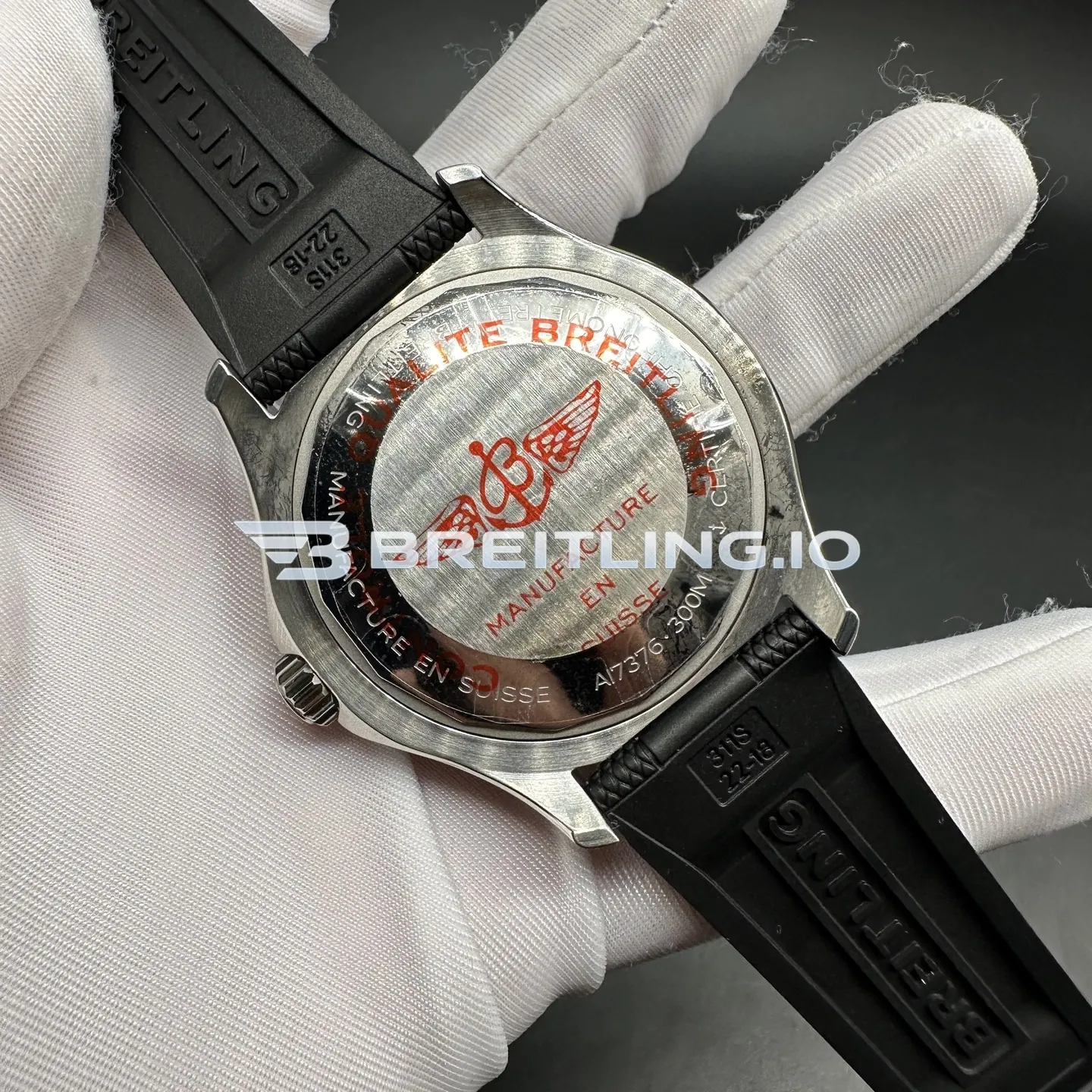 Breitling Superocean A17378211B1S1 44mm Black Dial With White Inner Ring High Gloss Polished Ceramic Bezel Super Clone Back View