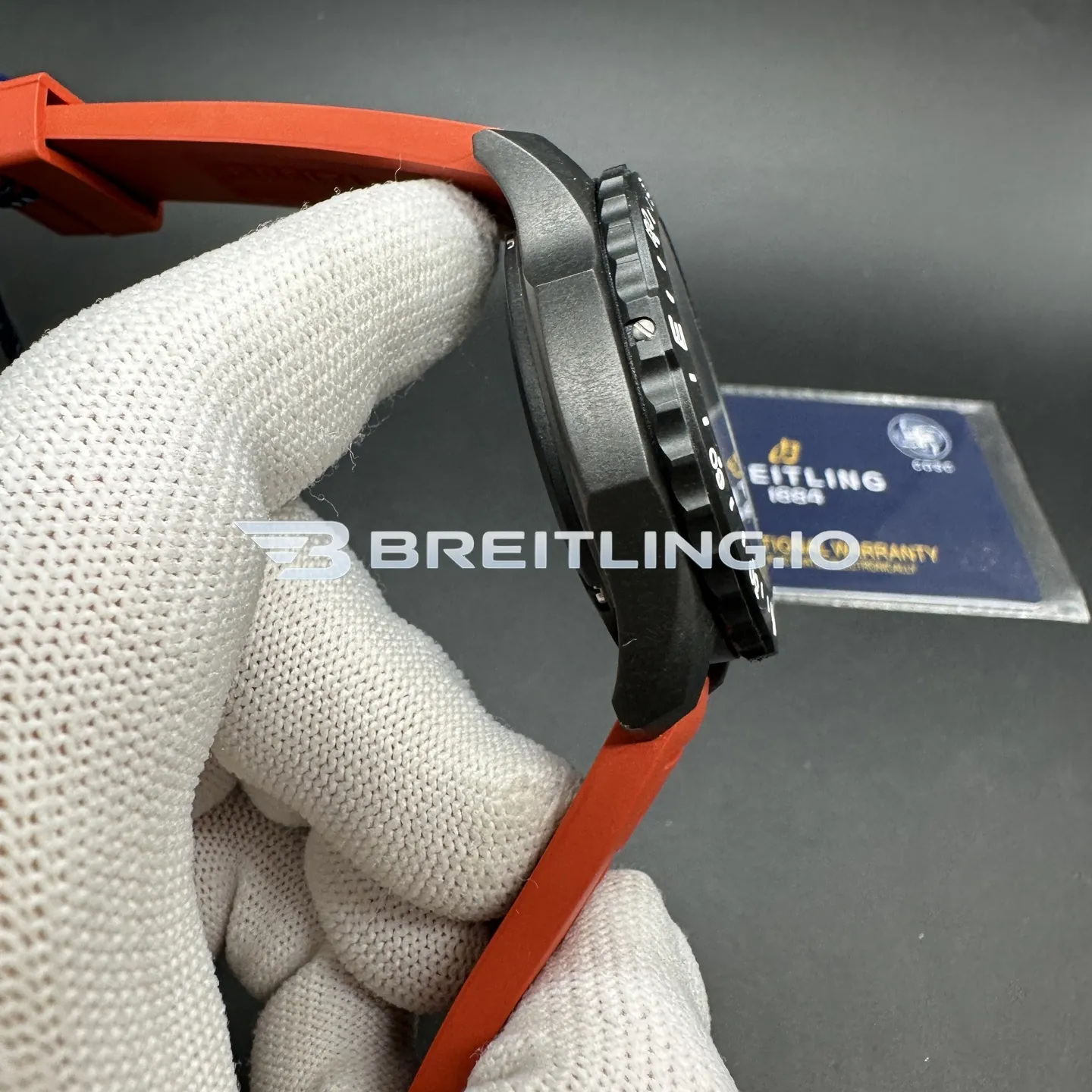 Breitling Professional Endurance X823109A1K1S1 44mm Gradient Red Dial Matte Black Breitlight Case Red Rubber Strap Replica Left View