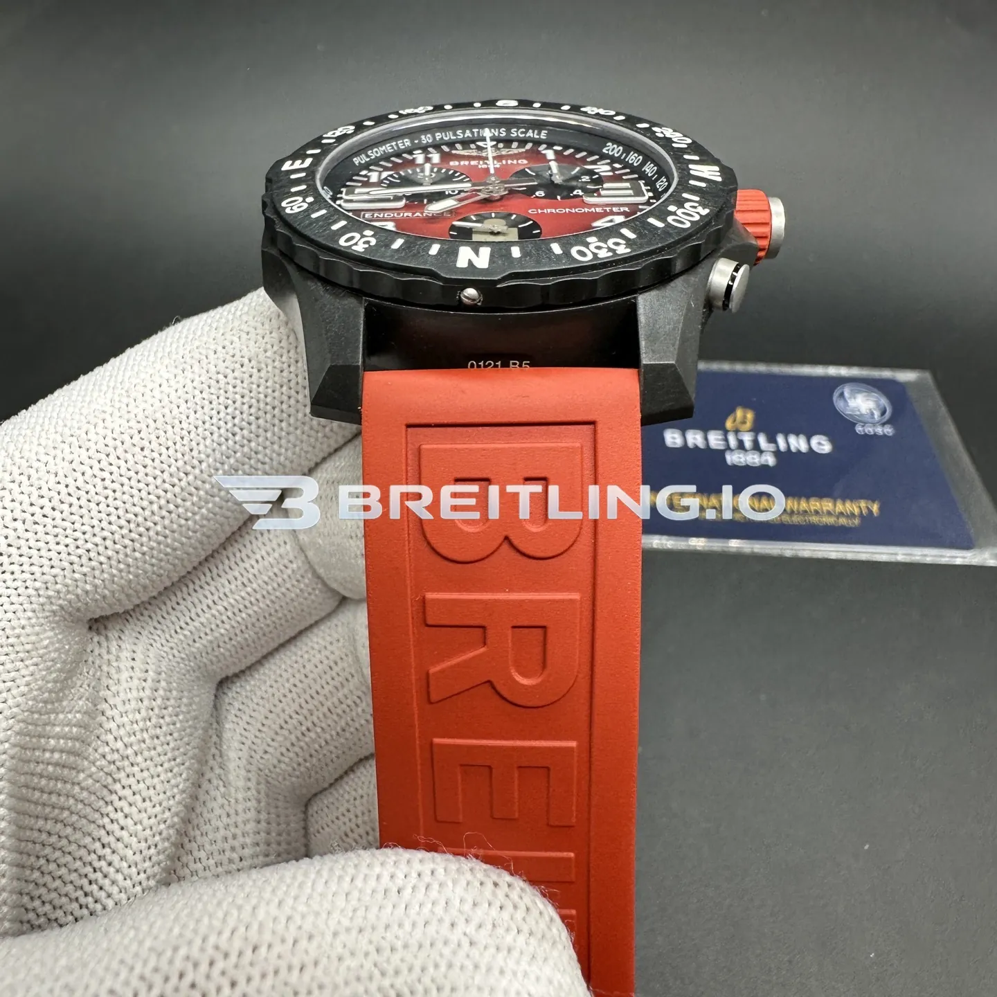 Breitling Professional Endurance X823109A1K1S1 44mm Gradient Red Dial Matte Black Breitlight Case Red Rubber Strap Replica Strap 1