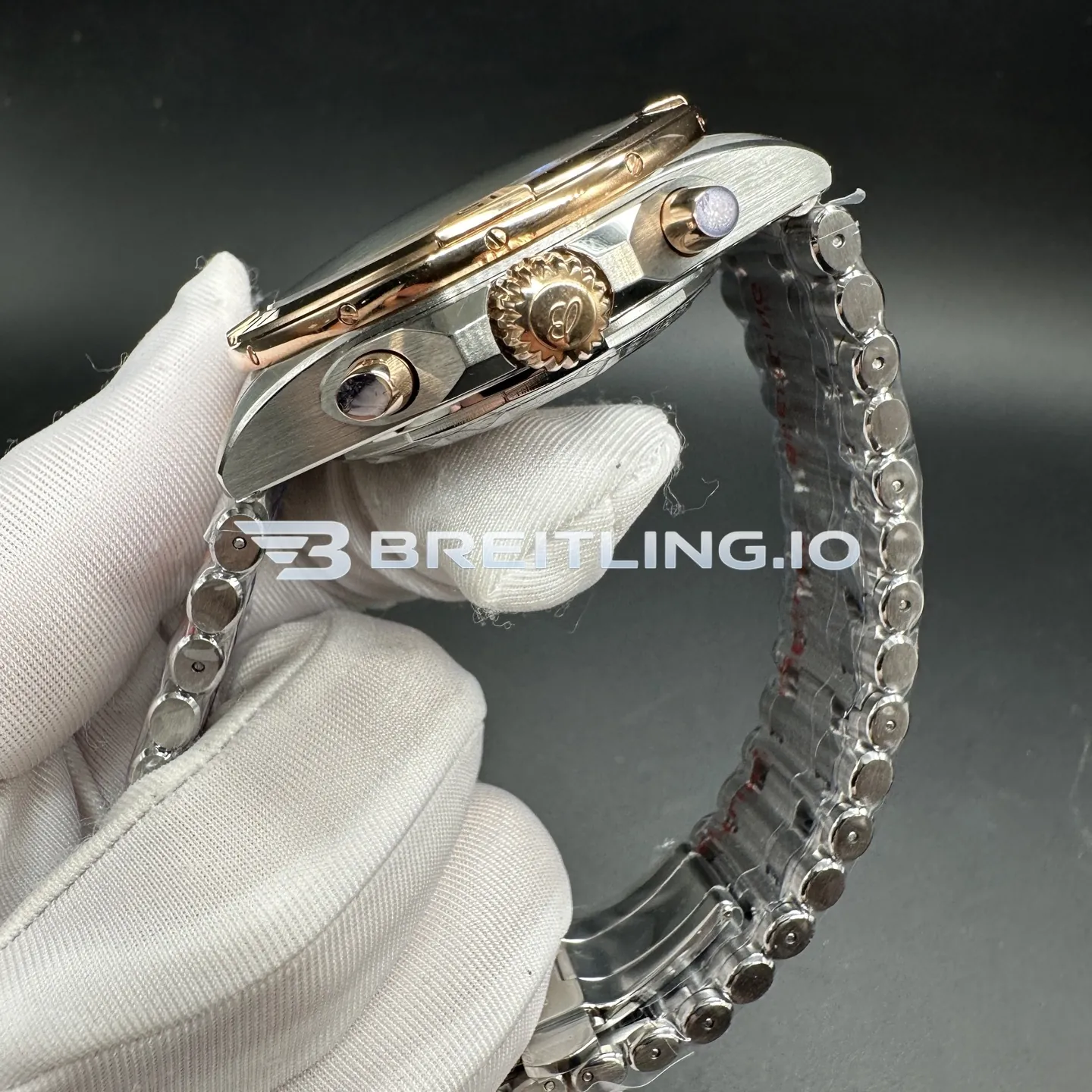 Breitling Chronomat UB0134101C1U1 42mm Blue Dial Stainless Steel 18K Rose Gold Two Tone Case Replica Right View