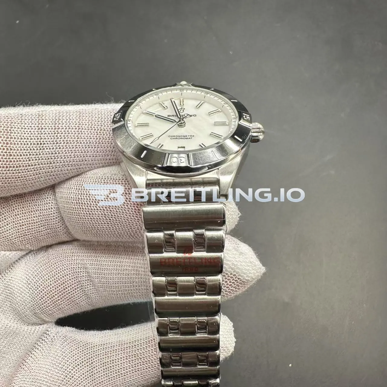 Breitling Chronomat A10380101A4A1 36mm White Mother Of Pearl Dial Stainless Steel Case Super Clone Strap