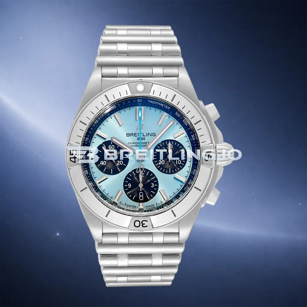 Breitling Chronomat PB0134101C1S1 43mm Ice Blue Dial Stainless Steel Case Chronograph Replica First Image