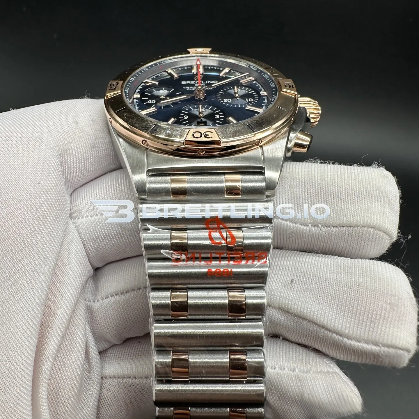 Breitling Chronomat UB0134101C1U1 42mm Blue Dial Stainless Steel 18K Rose Gold Two Tone Case Replica Strap 1