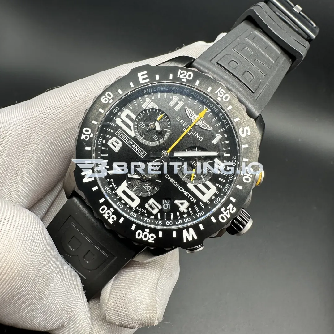 Breitling Professional Endurance X82310E51B1S1 44mm Black Dial Full Black Breitlight Case Black Rubber Strap Super Clone Side View 2