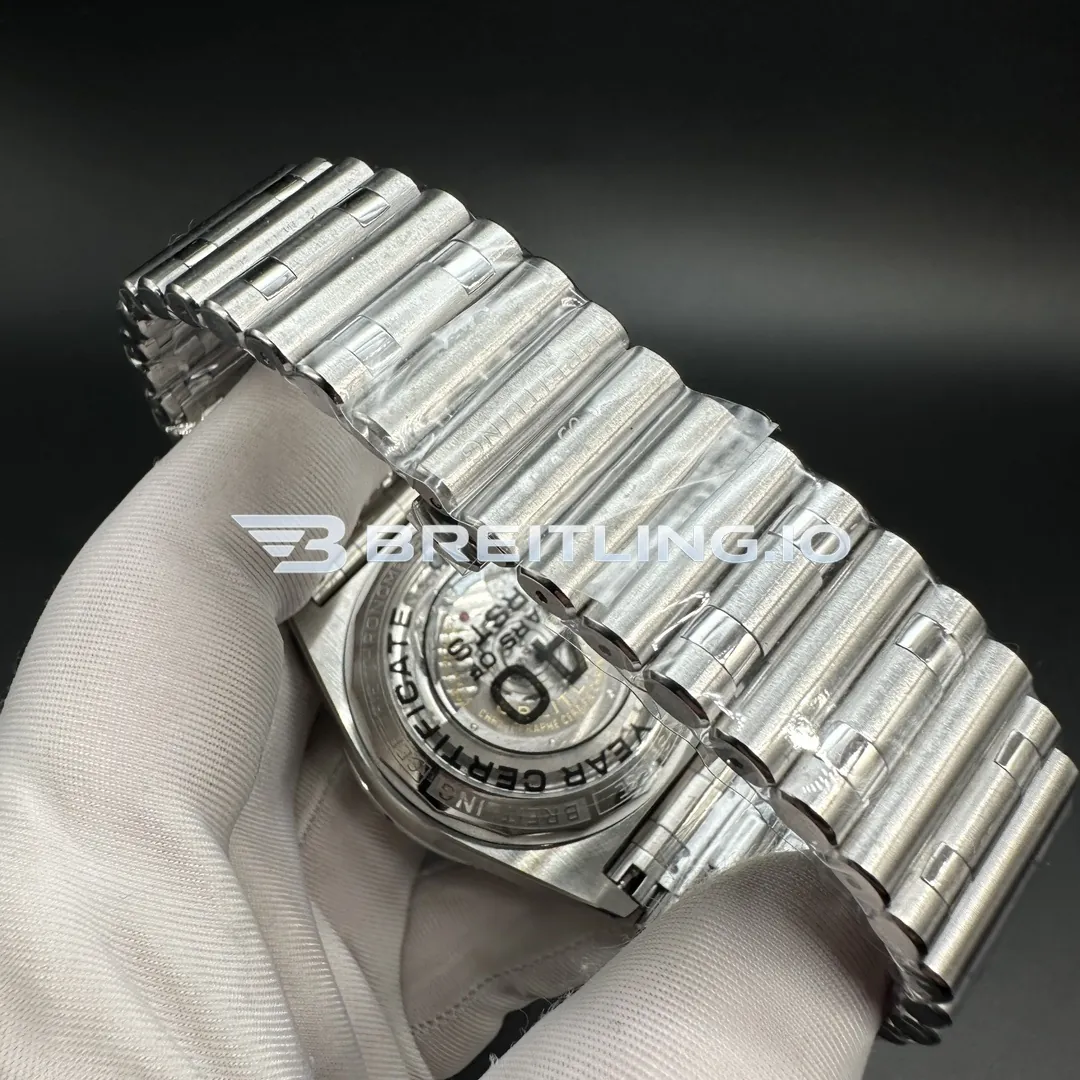 Breitling Chronomat IB0134101G1A1 42mm Silver Dial Two Tone Stainless Steel 18K Rose Gold Bezel Two Tone Metal Super Clone Strap 2