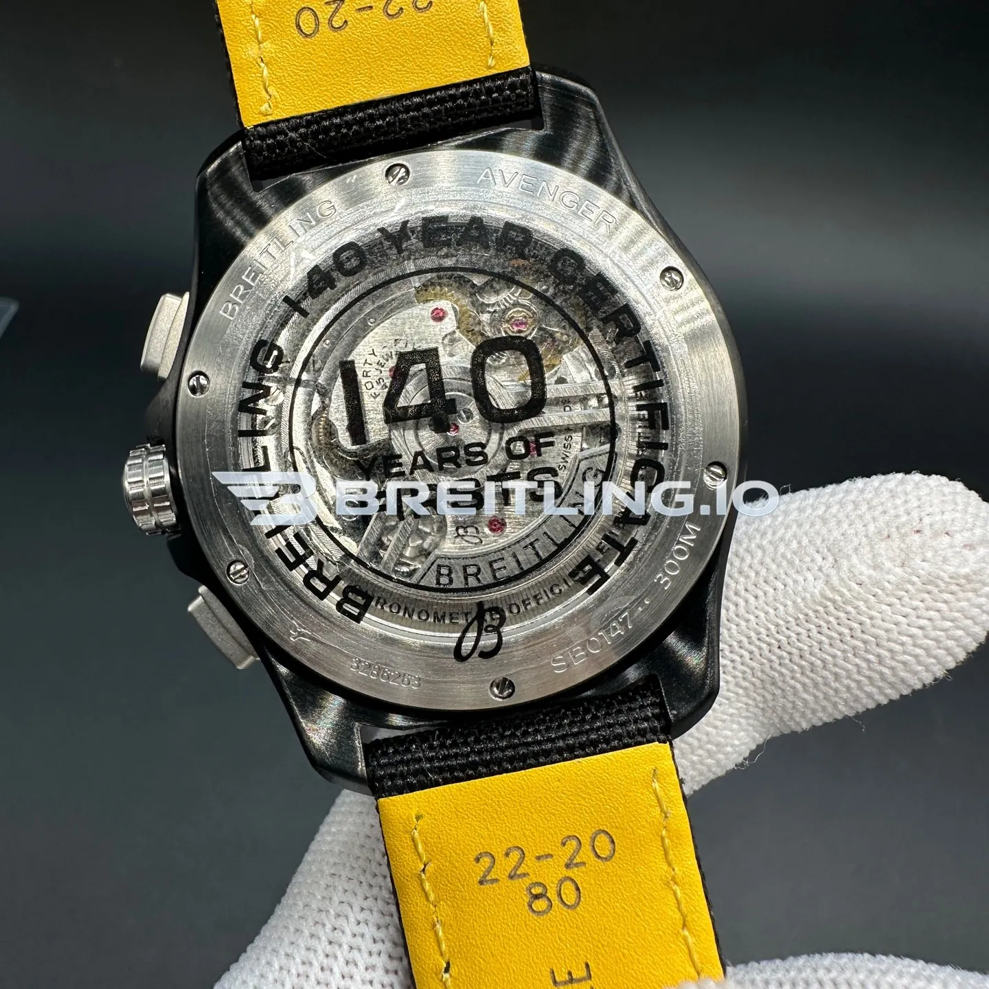 Breitling Avenger Night Mission SB0147101B1X1 Chronograph 44mm Black Camo Dial Full Black Ceramic Case Super Clone Back View