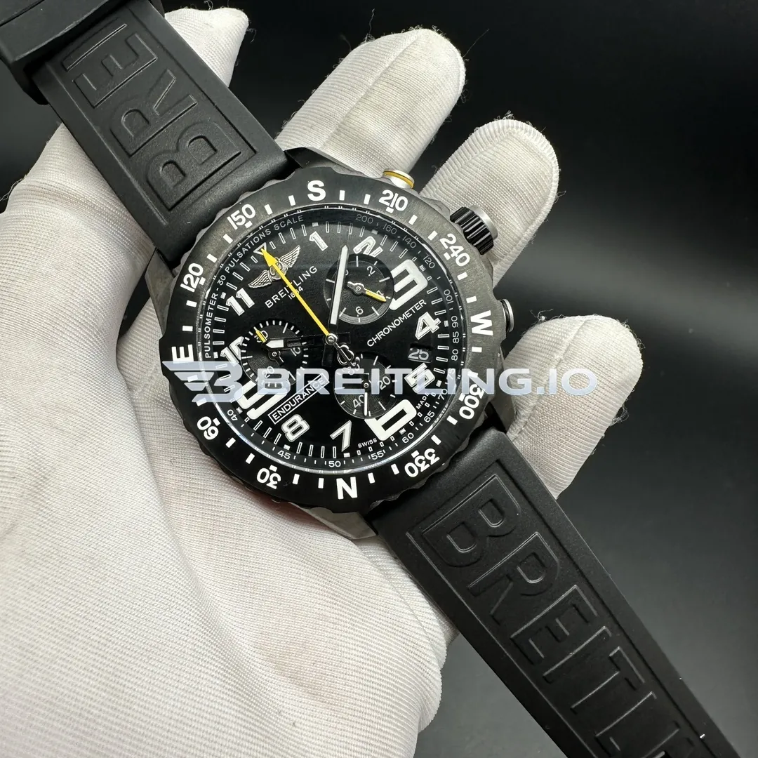Breitling Professional Endurance X82310E51B1S1 44mm Black Dial Full Black Breitlight Case Black Rubber Strap Super Clone Side View 1