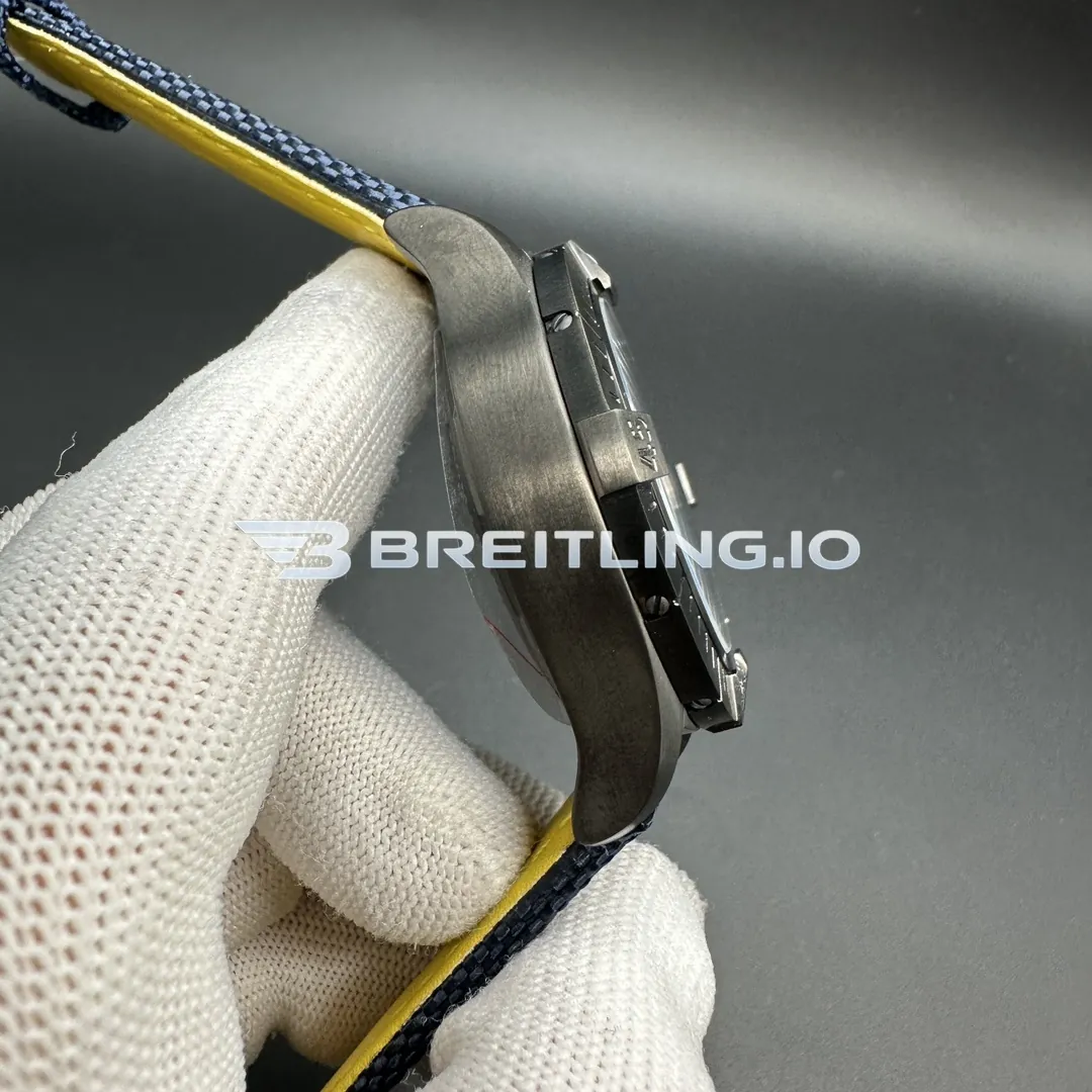 Breitling Super Avenger Black Night Mission V13375101C1X1 48mm Deep Blue Dial Black DLC Coated Titanium Case Super Clone Left View