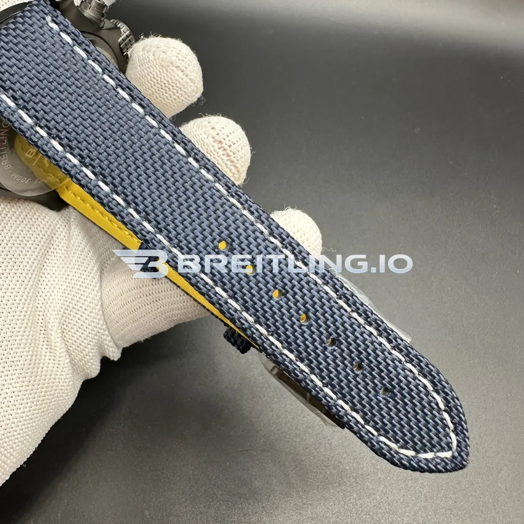Breitling Super Avenger Black Night Mission V13375101C1X1 48mm Deep Blue Dial Black DLC Coated Titanium Case Super Clone Strap 2