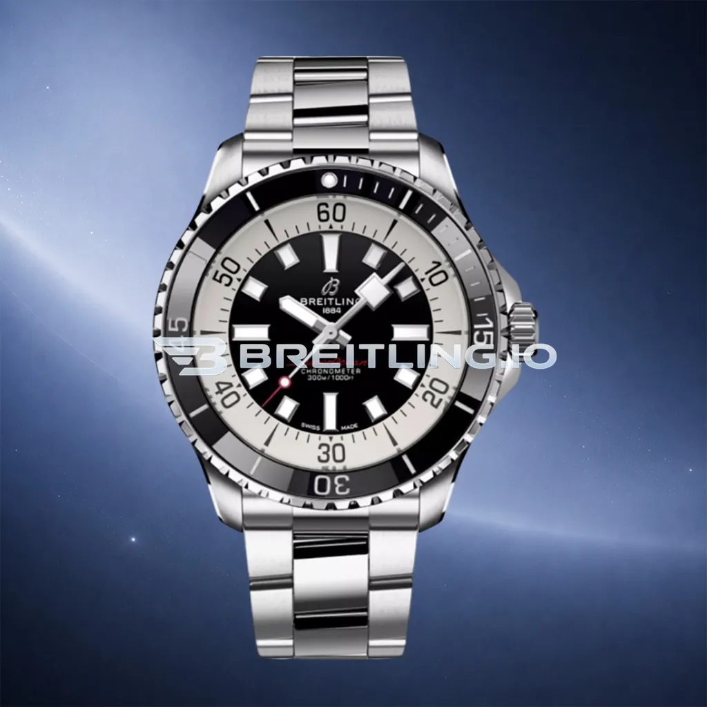 Breitling Superocean A17376211B1A1 44mm Black Dial Black High Gloss Ceramic Bezel Polished Stainless Steel Bracelet Super Clone First Image