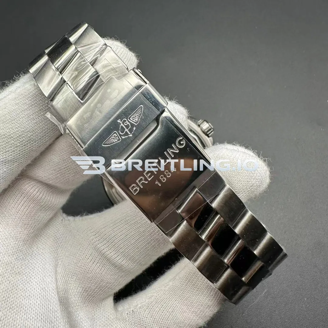 Breitling Superocean A17376211B1A1 44mm Black Dial Black High Gloss Ceramic Bezel Polished Stainless Steel Bracelet Super Clone Strap And Clasp