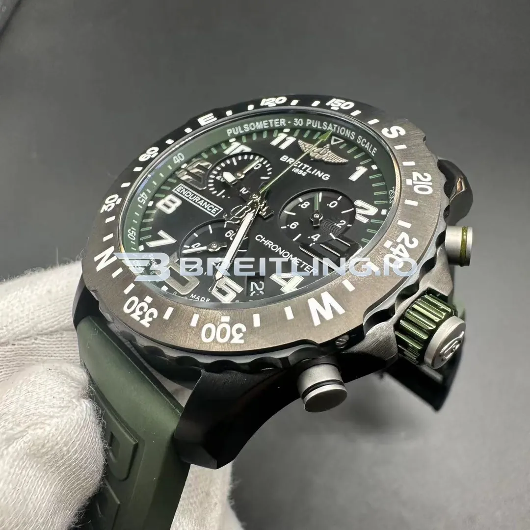 Breitling Professional Endurance Pro X82310D31B1S1 44mm Black Dial Military Green Inner Track Black Breitlight Case Super Clone Dial Detail 2