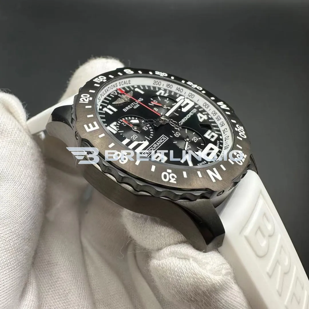 Breitling Professional Endurance Pro X82310A71B1S1 44mm Black Dial Matte Breitlight White Case Rubber Strap Super Clone Dial Detail 1