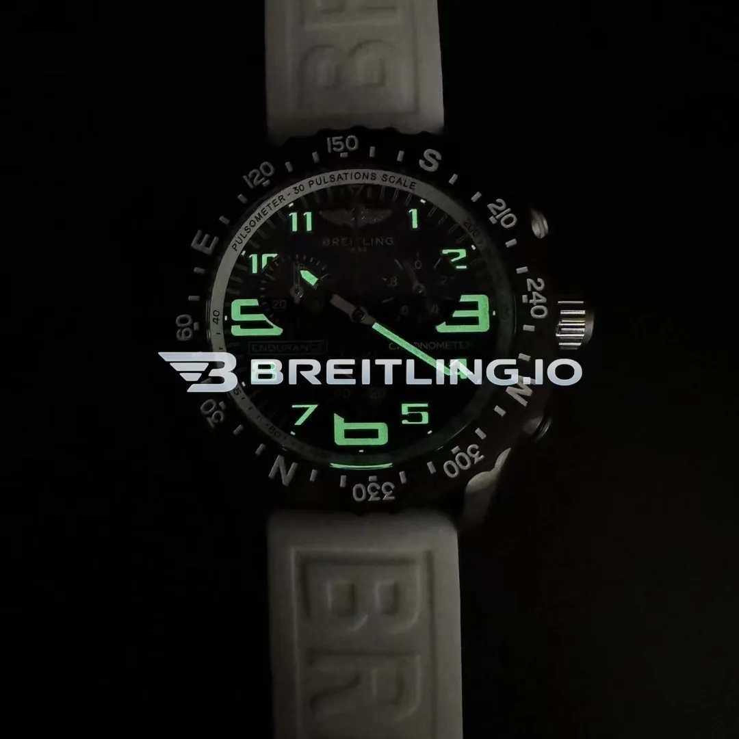Breitling Professional Endurance Pro X82310A71B1S1 44mm Black Dial Matte Breitlight White Case Rubber Strap Super Clone Luminous Finish