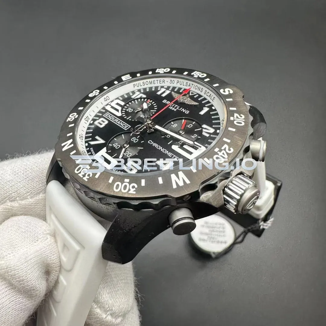 Breitling Professional Endurance Pro X82310A71B1S1 44mm Black Dial Matte Breitlight White Case Rubber Strap Super Clone Dial Detail 2