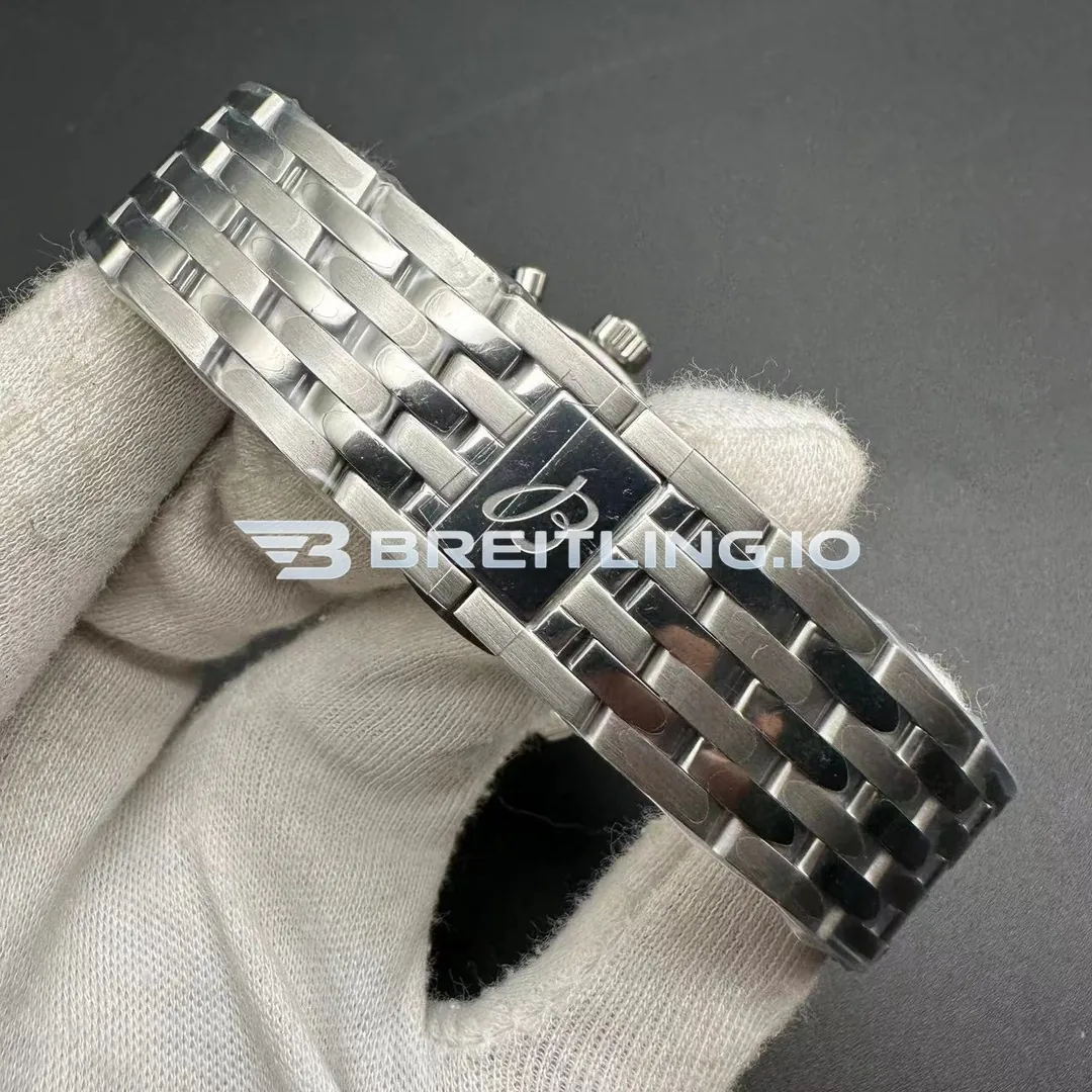 Breitling Navitimer B01 Chronograph 43 AB0139211B1A1 Black Panda Dial Slide Rule Bezel Stainless Steel Pilot Bracelet Super Clone Strap