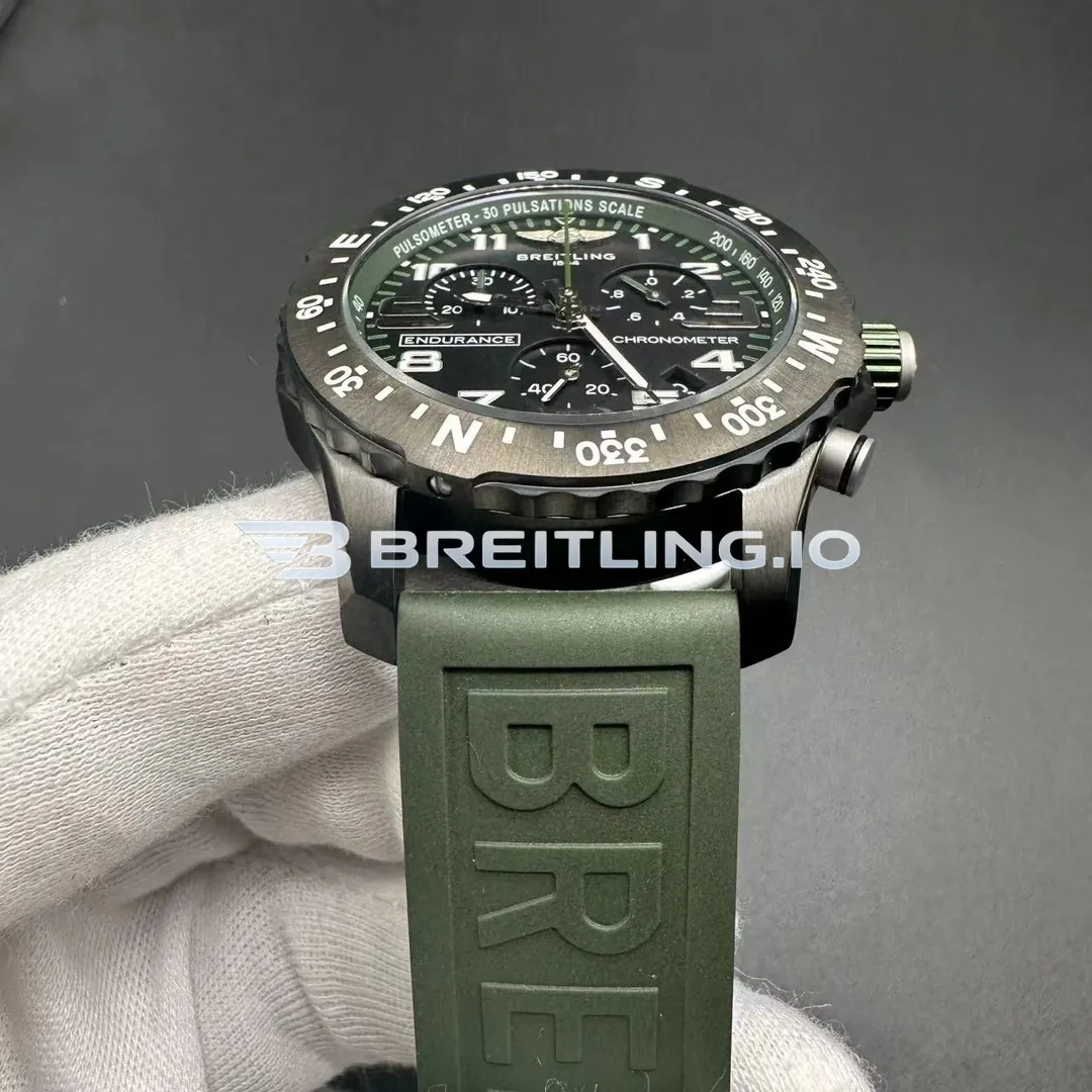 Breitling Professional Endurance Pro X82310D31B1S1 44mm Black Dial Military Green Inner Track Black Breitlight Case Super Clone Strap
