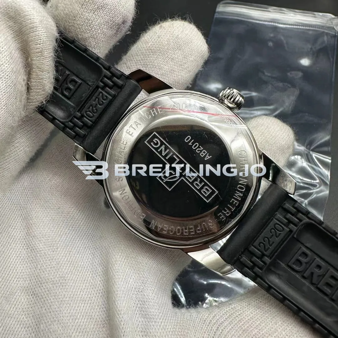 Breitling Superocean Heritage AB2010121L1S1 42mm Gradient Green Sunburst Dial Gloss Black Ceramic Bezel Super Clone Back View