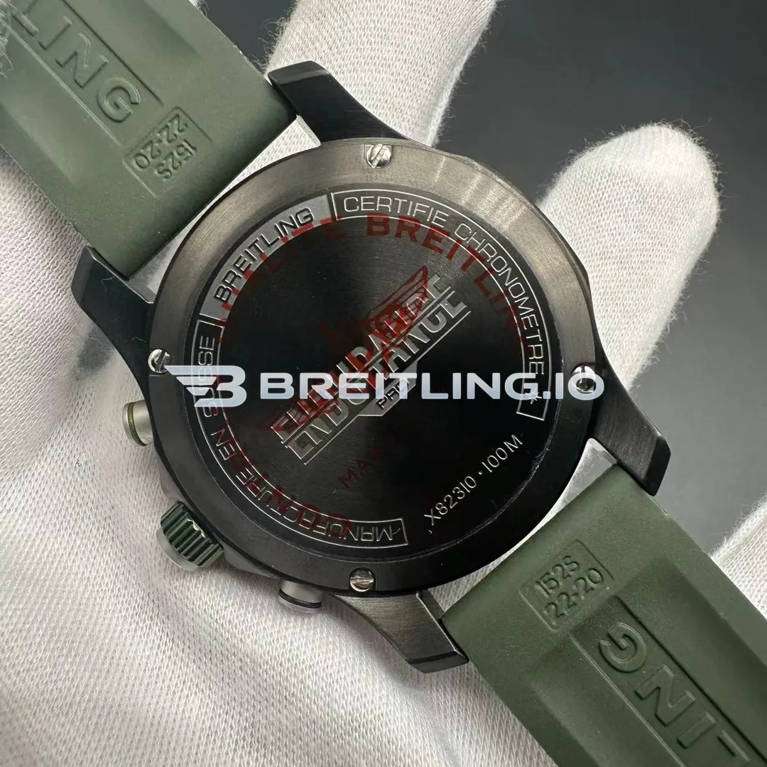 Breitling Professional Endurance Pro X82310D31B1S1 44mm Black Dial Military Green Inner Track Black Breitlight Case Super Clone Back View