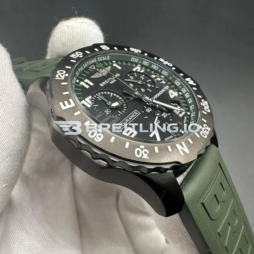 Breitling Professional Endurance Pro X82310D31B1S1 44mm Black Dial Military Green Inner Track Black Breitlight Case Super Clone Dial Detail 1