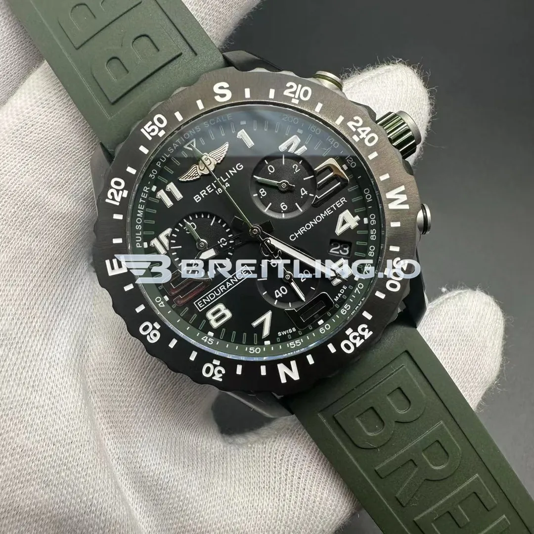 Breitling Professional Endurance Pro X82310D31B1S1 44mm Black Dial Military Green Inner Track Black Breitlight Case Super Clone Side View 1