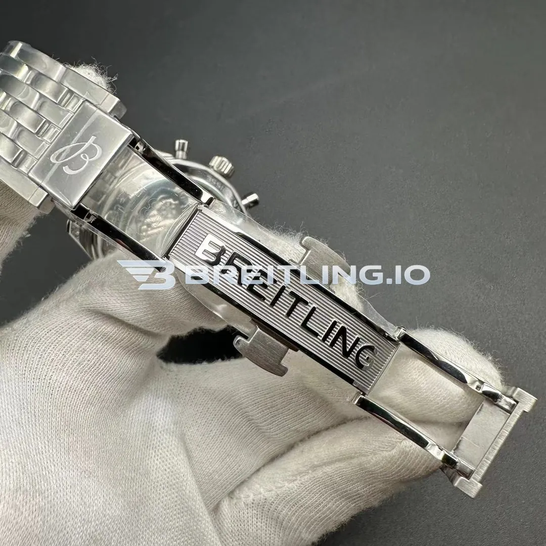 Breitling Navitimer B01 Chronograph 43 AB0139211B1A1 Black Panda Dial Slide Rule Bezel Stainless Steel Pilot Bracelet Super Clone Clasp