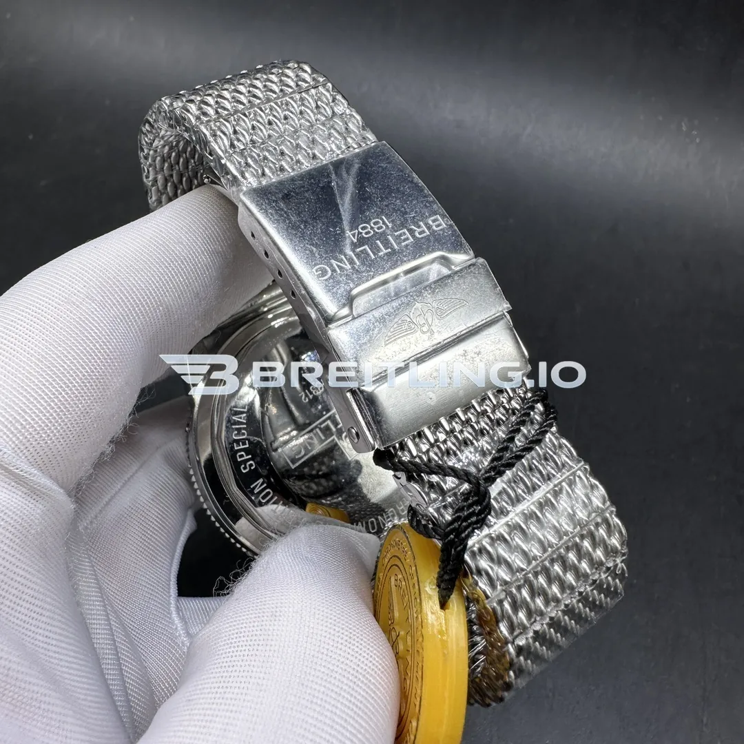 Breitling Superocean Heritage A13313121L1A1 44mm Green Dial Black Ceramic Bezel Stainless Steel Milanese Bracelet Super Clone Strap And Clasp