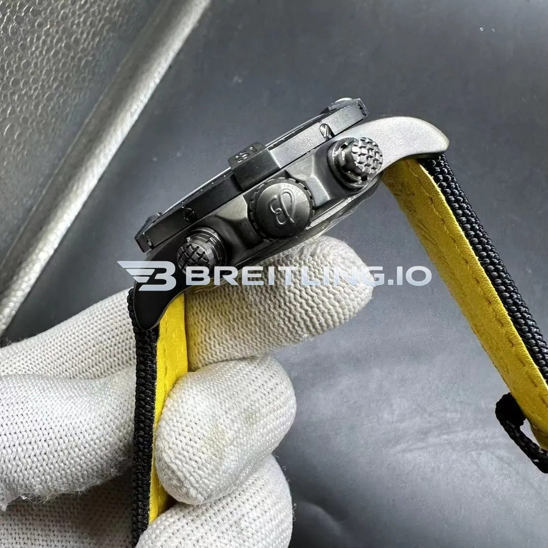 Breitling Avenger V13317101B1X1 45 Night Mission Black Dial DLC Titanium Case Black Canvas Strap Super Clone Right View