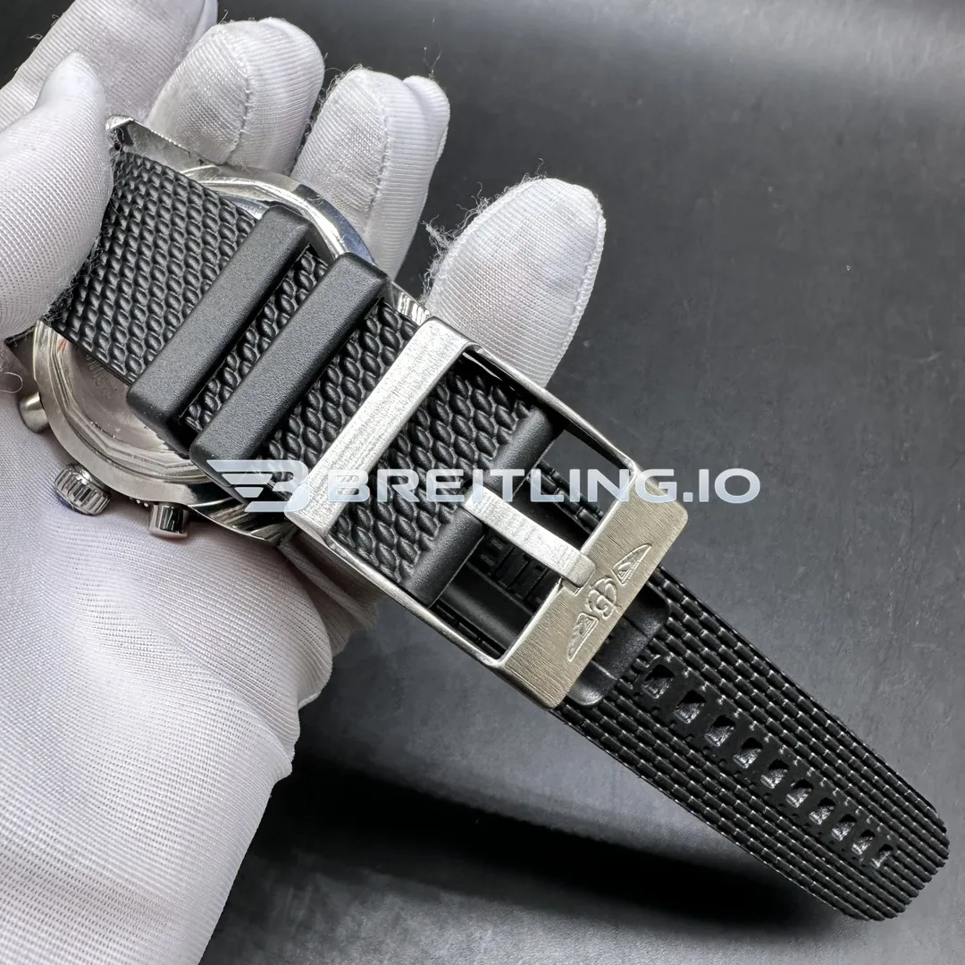 Breitling Superocean Heritage AB0162121C1S1 44mm Blue Dial Black Ceramic Bezel Black Woven Rubber Strap Chronograph Super Clone Strap And Clasp