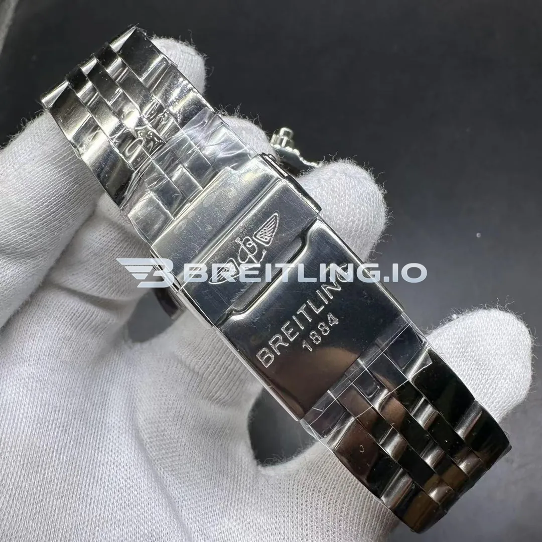 Breitling Chronomat AB011012B967 44mm Black Dial Polished Stainless Steel Bezel Steel Bracelet Chronograph Super Clone Strap And Clasp