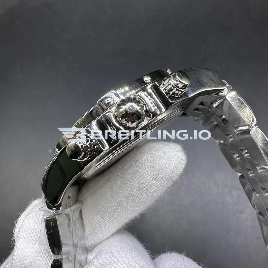Breitling Chronomat AB011012B967 44mm Black Dial Polished Stainless Steel Bezel Steel Bracelet Chronograph Super Clone Right View