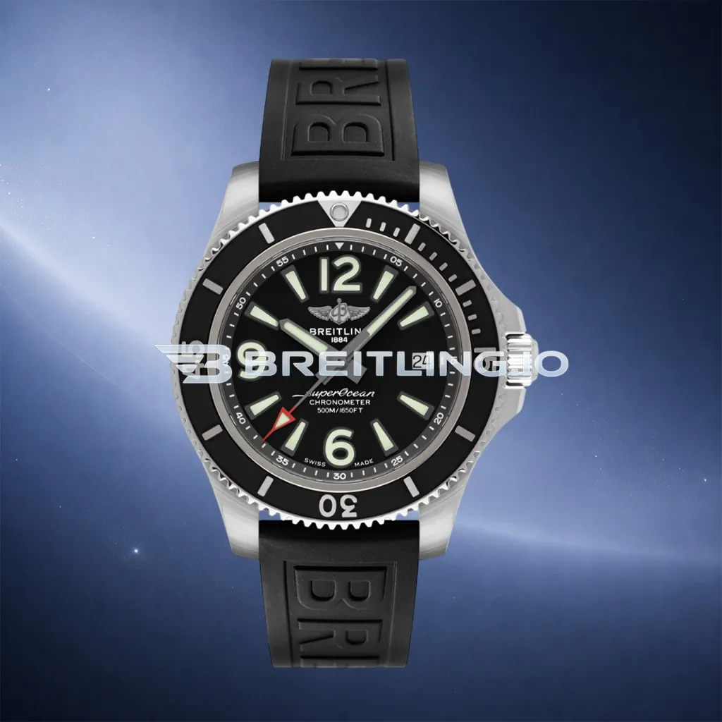 Breitling Superocean A17366021B1S1 42mm Black Dial Black Ceramic Bezel Black Embossed Rubber Strap Super Clone First Image