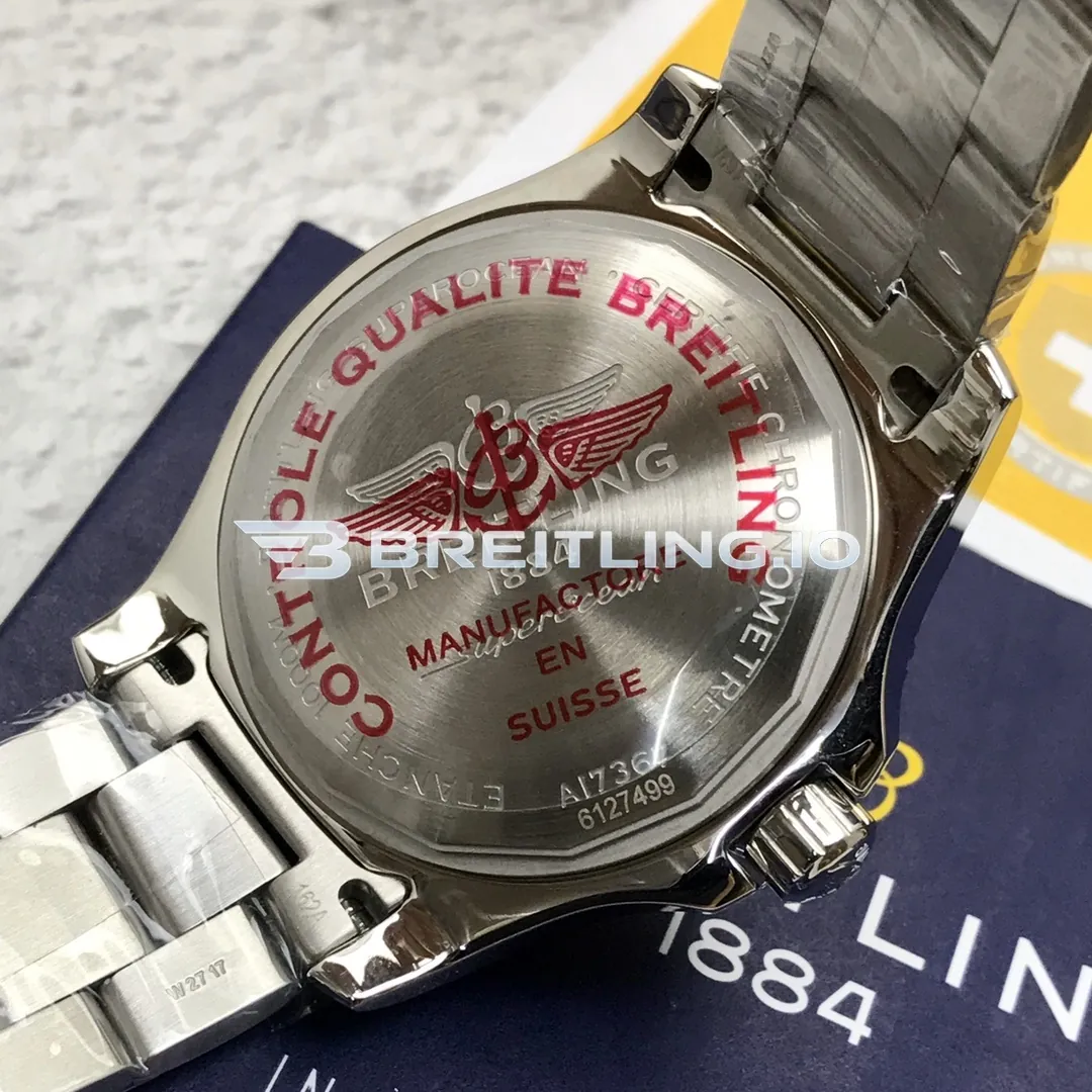 Breitling Superocean A17366021B1A1 42mm Black Dial Black Ceramic Bezel Stainless Steel Bracelet Super Clone Back View