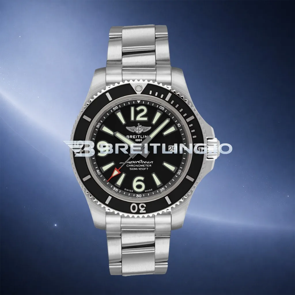 Breitling Superocean A17366021B1A1 42mm Black Dial Black Ceramic Bezel Stainless Steel Bracelet Super Clone First Image