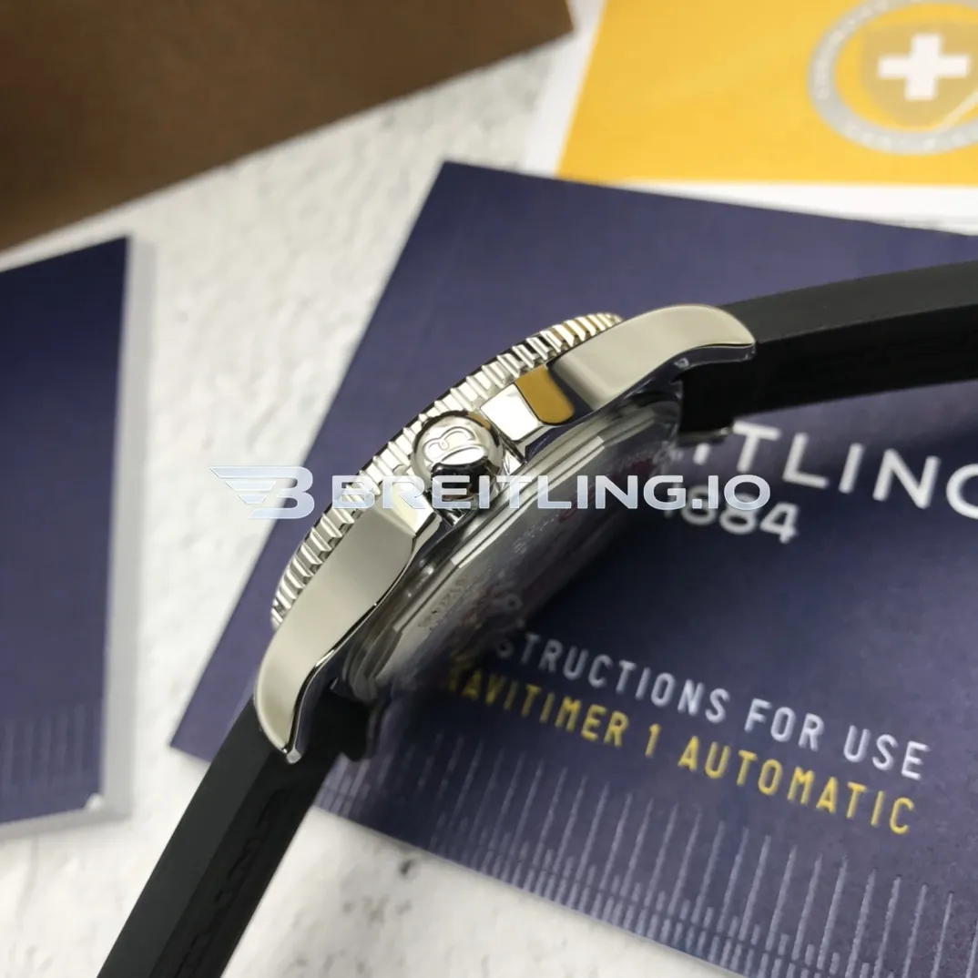 Breitling Superocean A17366021B1S1 42mm Black Dial Black Ceramic Bezel Black Embossed Rubber Strap Super Clone Right View