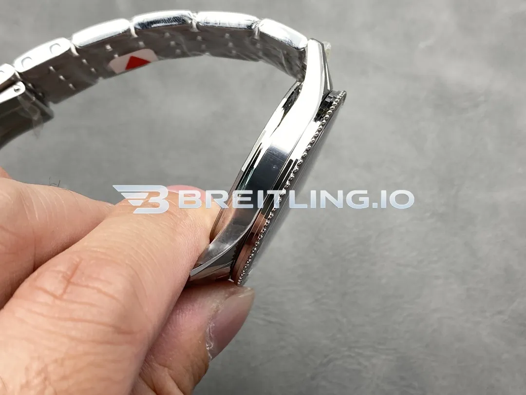 Breitling Navitimer A17325241B1A1 41mm Black Dial Silver Beaded Bezel Stainless Steel Bracelet Super Clone Left View