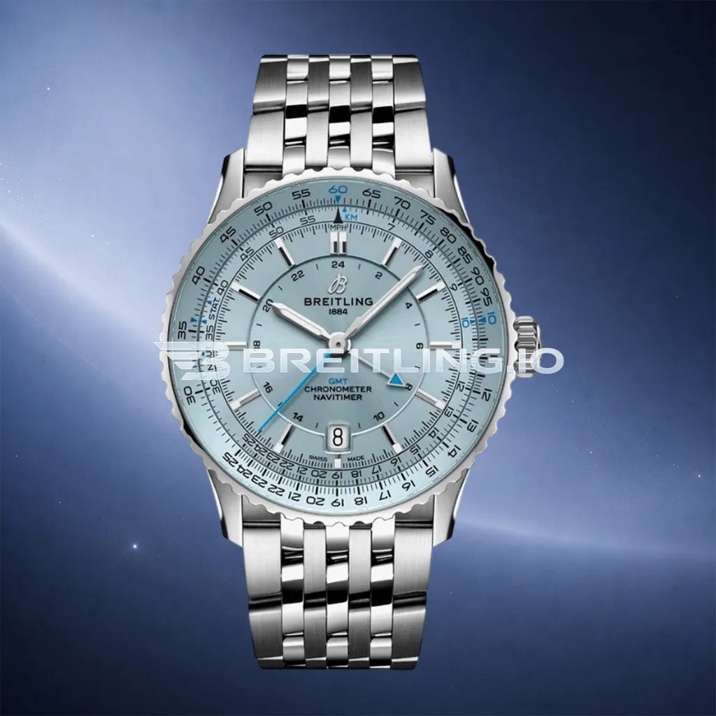 Breitling Navitimer GMT A32310171C1A1 41mm Ice Blue Dial Polished Stainless Steel Case Super Clone First Image