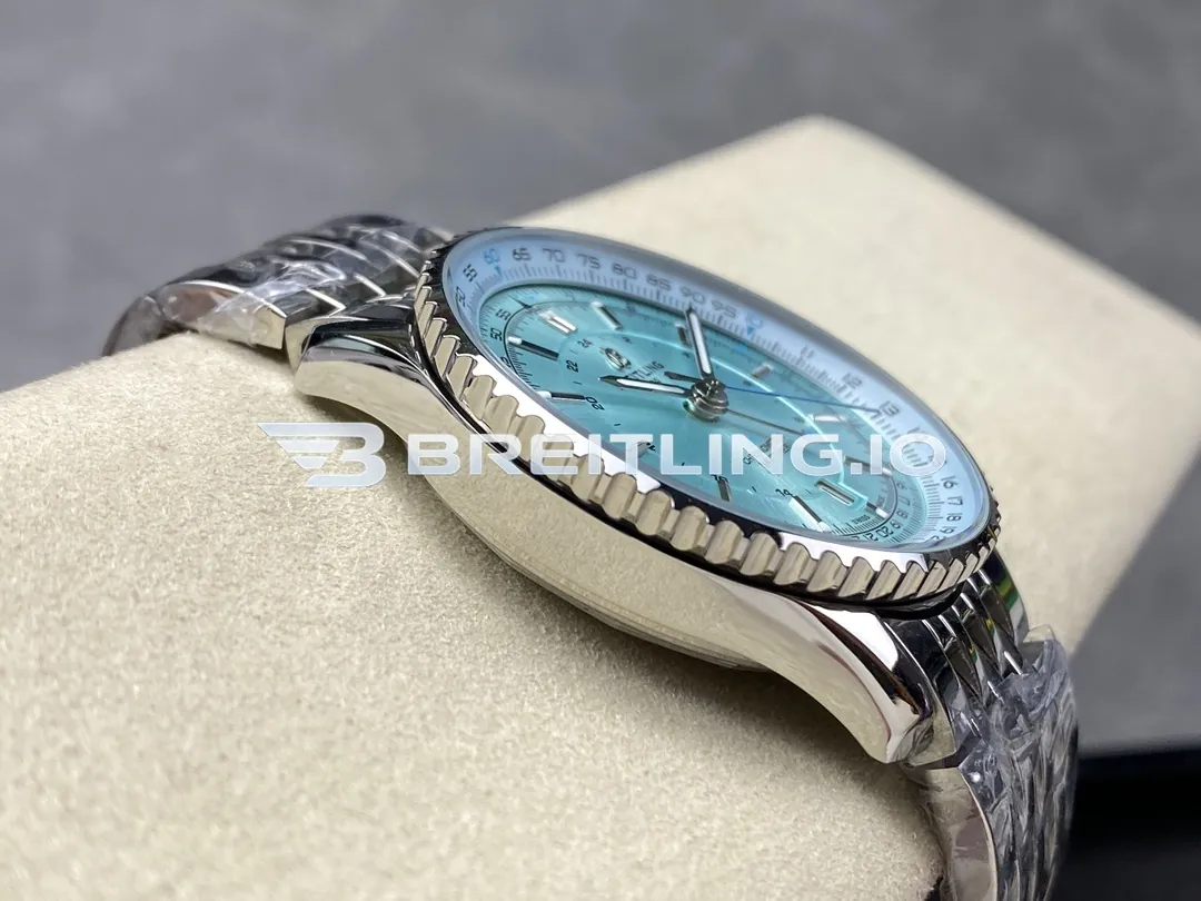 Breitling Navitimer GMT A32310171C1A1 41mm Ice Blue Dial Polished Stainless Steel Case Super Clone Left View