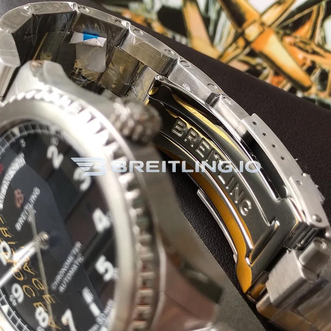 Breitling Navitimer A45330101B1A1 41mm Black Sunburst Dial Brushed Stainless Steel Case Day-Date Replica Right View