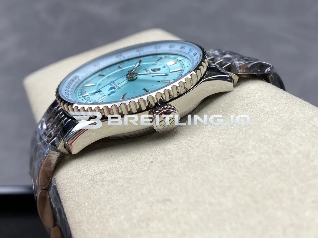 Breitling Navitimer GMT A32310171C1A1 41mm Ice Blue Dial Polished Stainless Steel Case Super Clone Right View