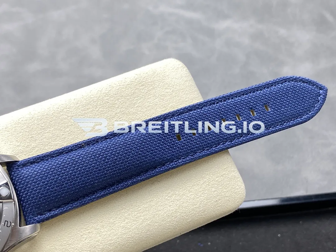 Breitling Avenger II GMT A32320101C1X1 41mm Blue Dial Brushed Stainless Steel Bezel Blue Fabric Strap Replica Strap