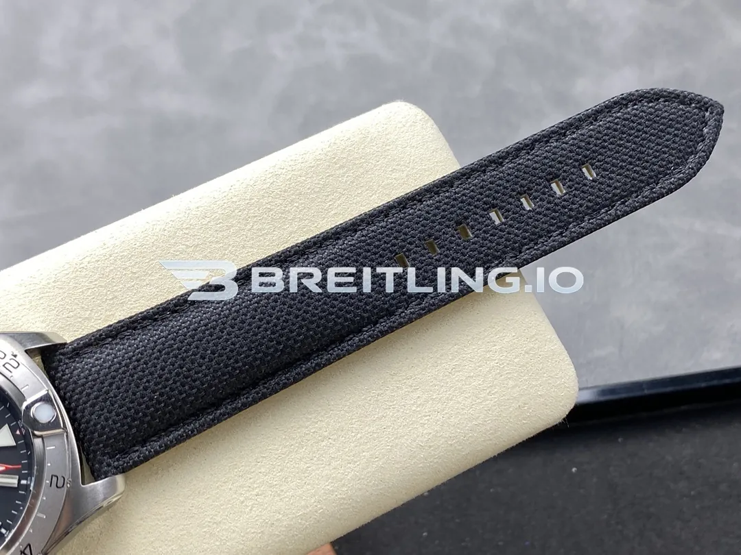 Breitling Avenger II GMT A32320101B1X1 44mm Black Dial Unidirectional Ratchet Bezel Black Fabric Strap Replica Strap