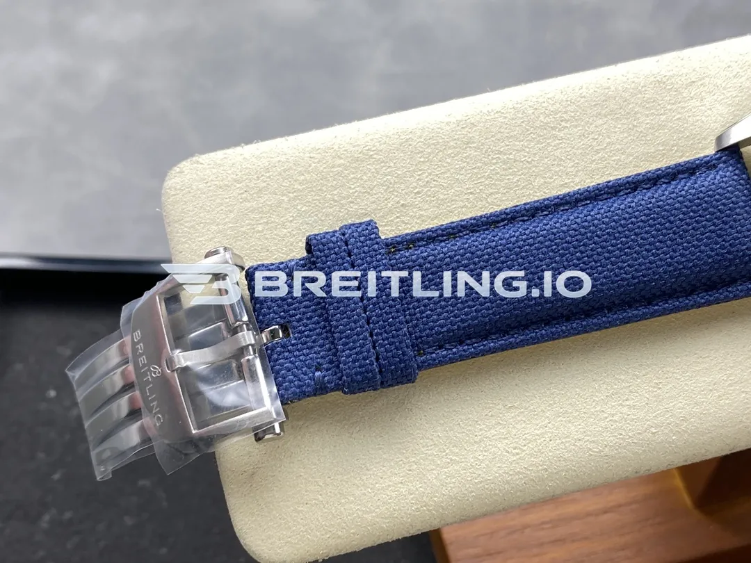 Breitling Avenger II GMT A32320101C1X1 41mm Blue Dial Brushed Stainless Steel Bezel Blue Fabric Strap Replica Strap And Clasp