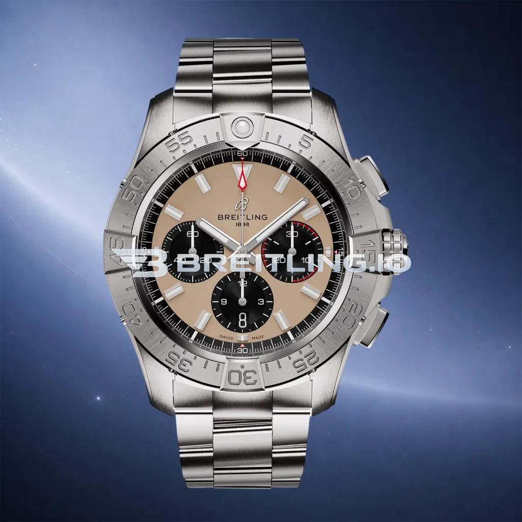 Breitling Avenger Chronograph B01 44mm AB0147101A1A1 Cream Sand Dial Brushed Satin Stainless Steel Bezel Super Clone First Image