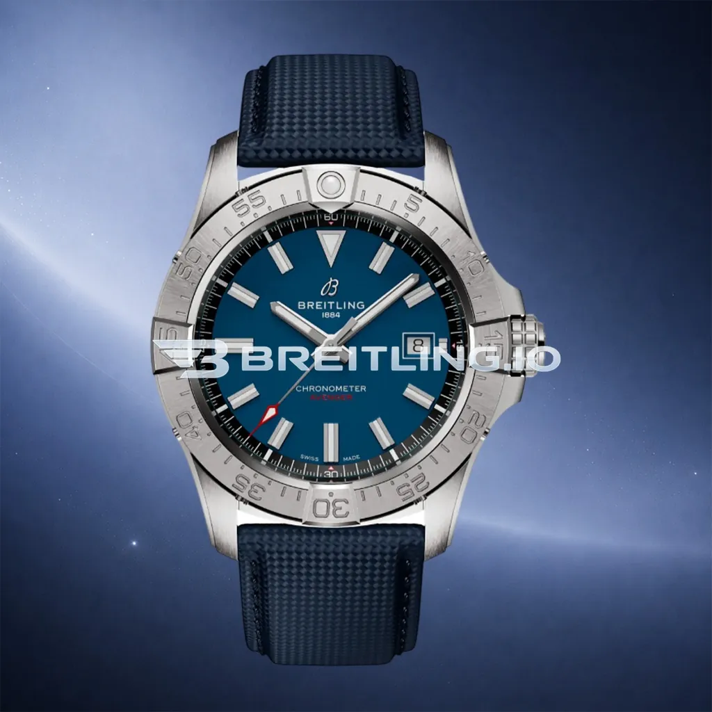 Breitling Avenger A17328101C1X1 42mm Deep Blue Dial Brushed Stainless Steel Bezel Blue Fabric Strap Replica First Image