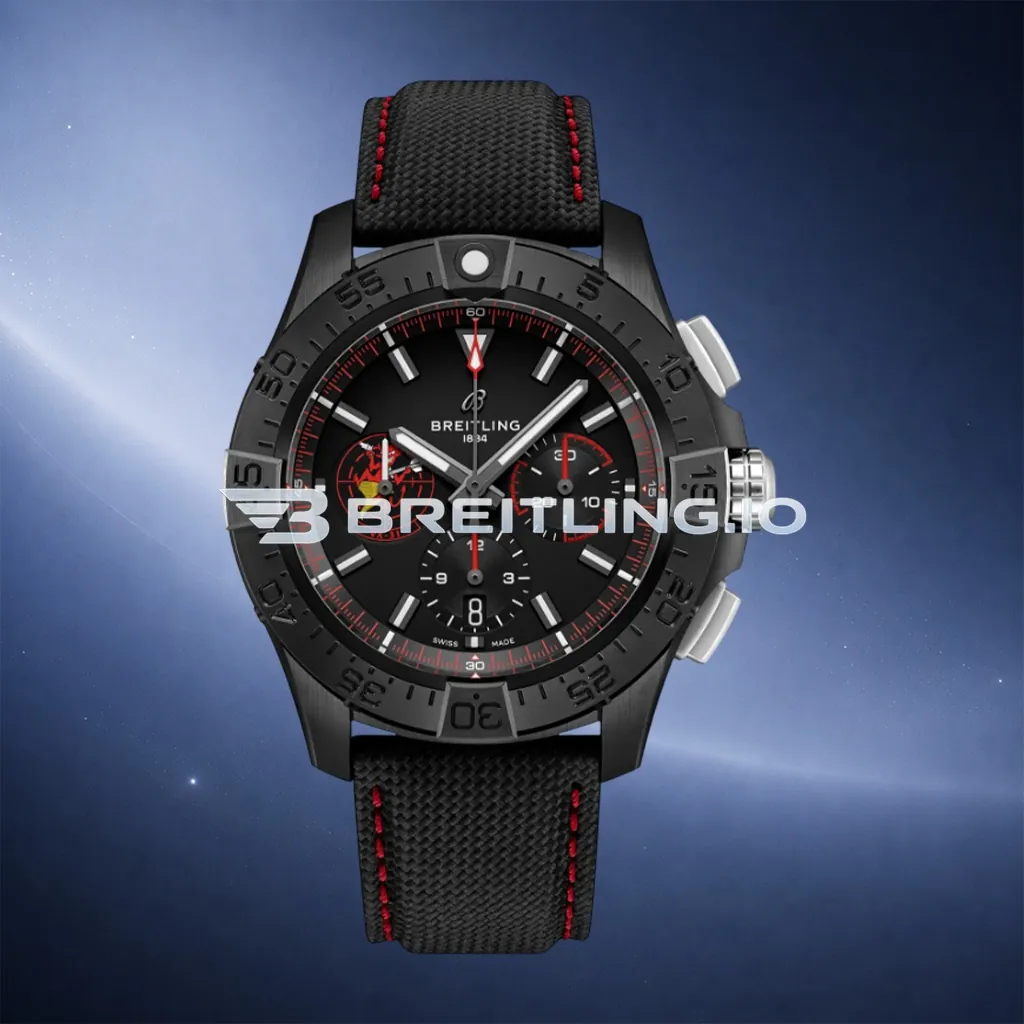 Breitling Avenger B01 Chronograph 44 Night Mission Dust Devils SB01473A1B1X1 Black Dial Black Ceramic Case Black Fabric Strap Replica First Image