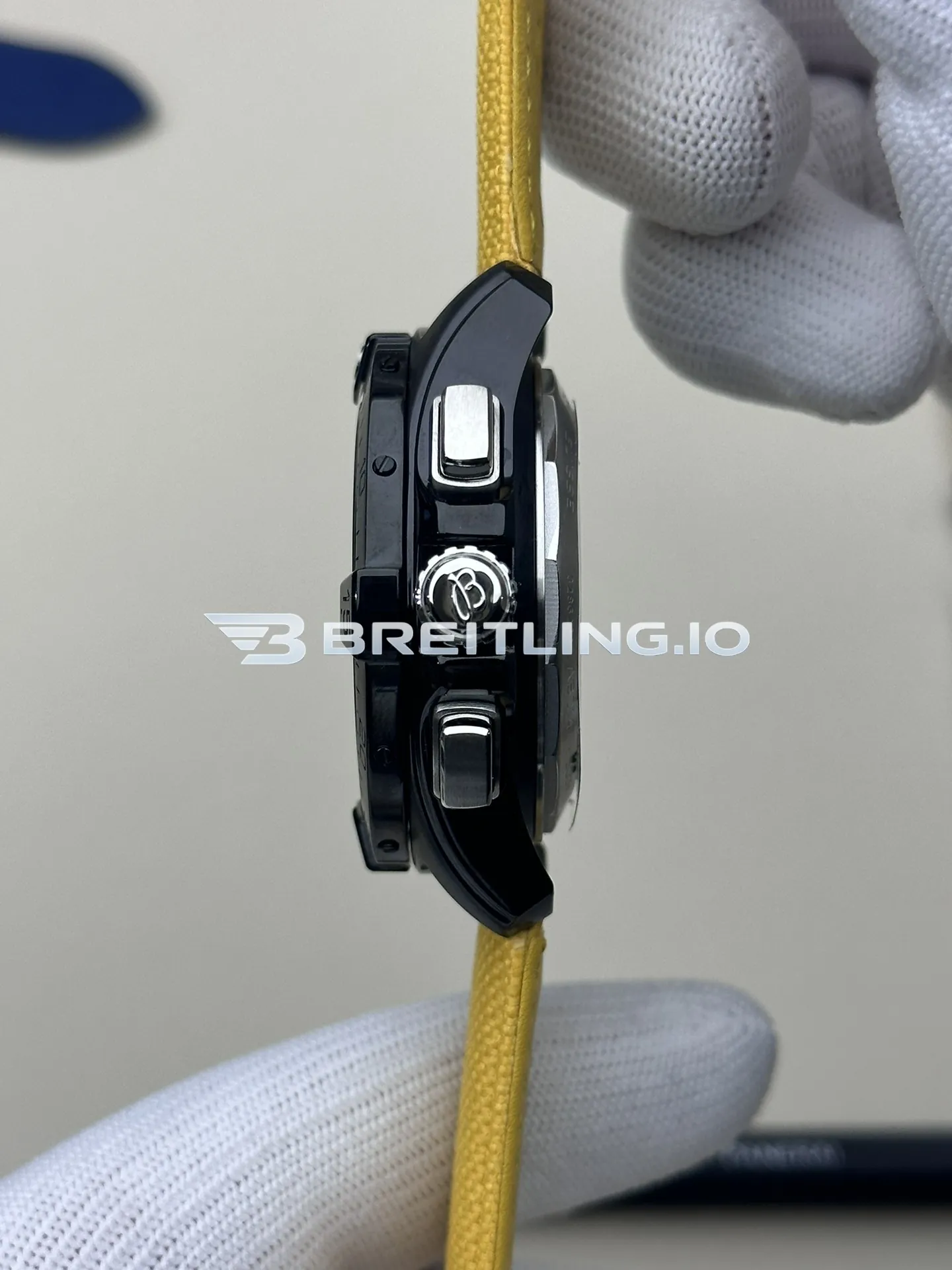 Breitling Avenger B01 Chronograph 44 Night Mission SB0147101I1X1 Bright Yellow Dial Black DLC Coated Stainless Steel Case Replica Right View