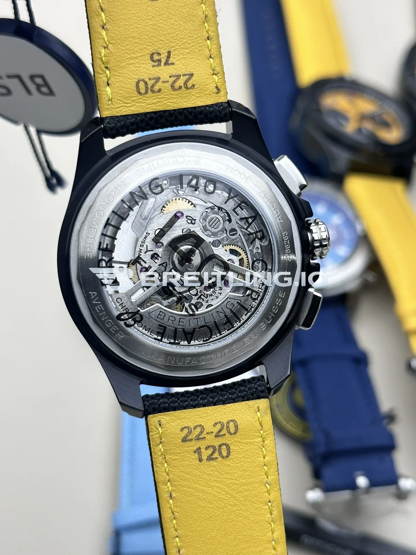 Breitling Avenger B01 Chronograph 44 Night Mission Dust Devils SB01473A1B1X1 Black Dial Black Ceramic Case Black Fabric Strap Replica Back View 1