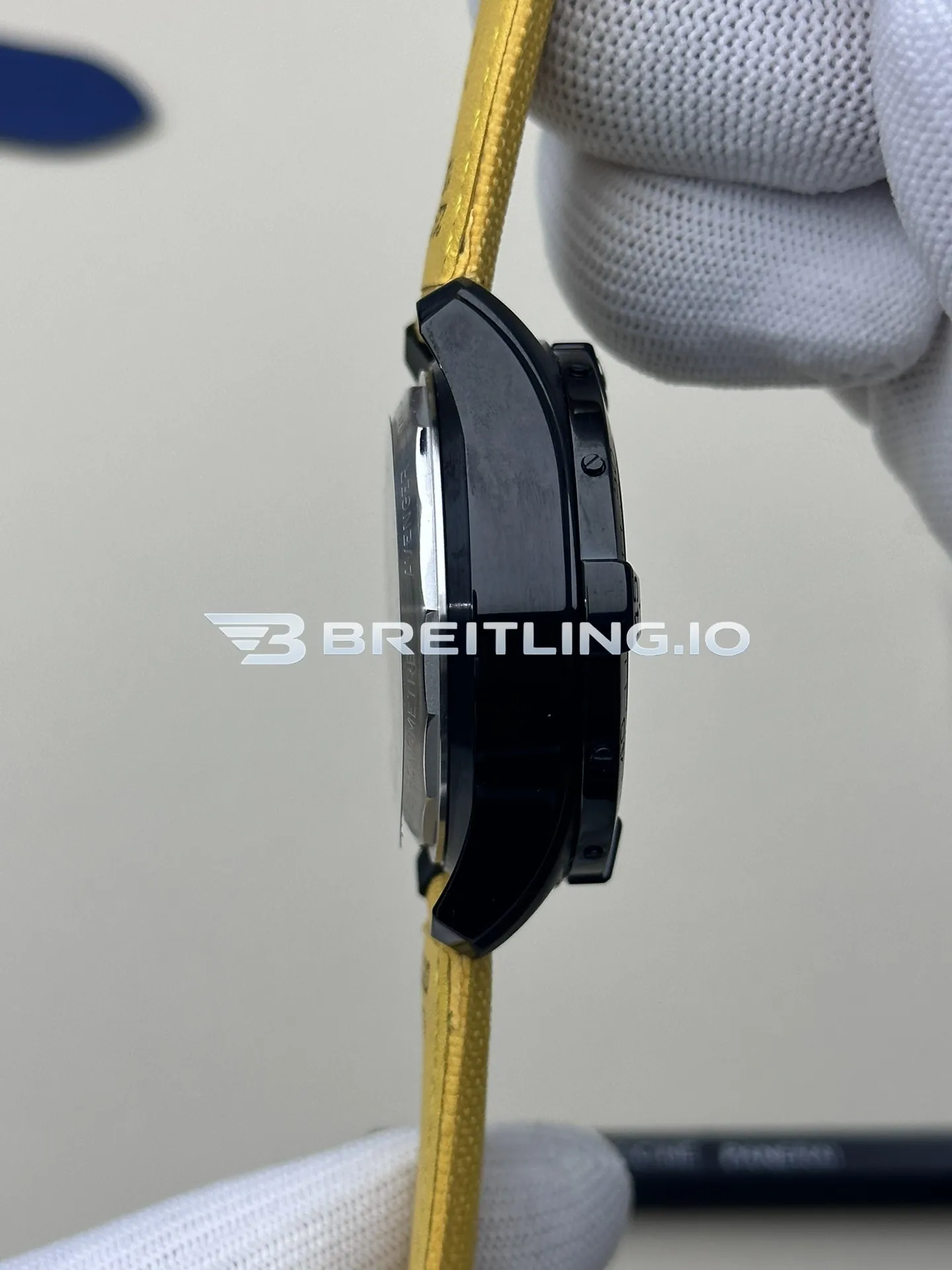 Breitling Avenger B01 Chronograph 44 Night Mission SB0147101I1X1 Bright Yellow Dial Black DLC Coated Stainless Steel Case Replica Left View